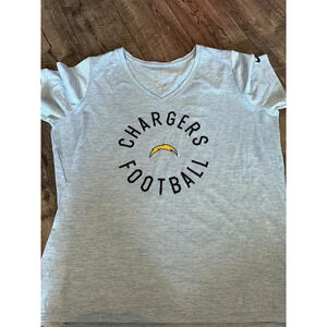 NFL Team Apparel Gray Short Sleeve Chargers Football DRI-FIT Top Size XXL